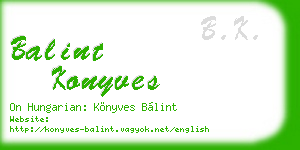 balint konyves business card
